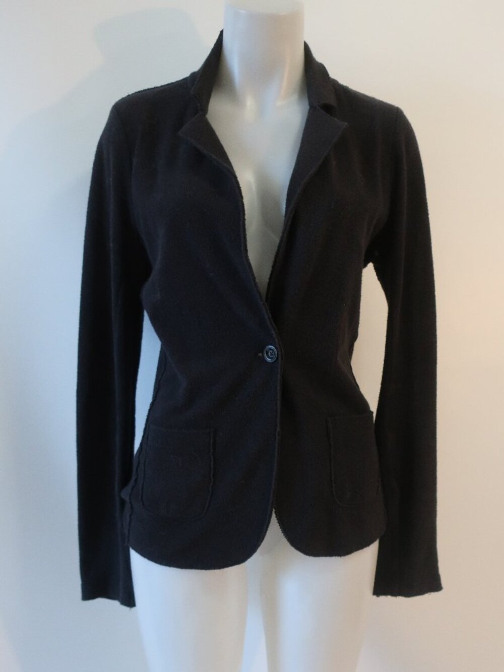 Womens Goldie Lewinter (Item-899) Black One-Button Cardigan Blazer Jacket S